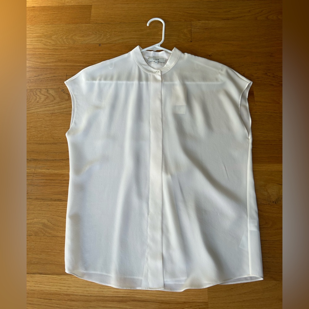 Vince Ivory Satin Blouse